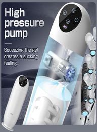 Intelligent Automatic Male Masturbation Cup Clip Sucking Vibration 10 Modes Automatic Switching Touch Screen Button Sex Toys Men4935784