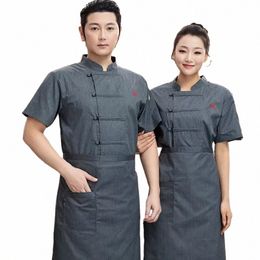 coffee Shop Chef Uniform Hotel Staff Work Wear Man Food Service Waiter Uniform Restaurant Kitchen Workwear Catering Jackets 73Zx#