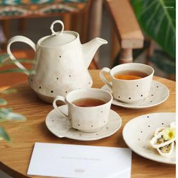 Cups Saucers Luxury Coffee Cup Vintage Ceramic And Saucer English Afternoon Tea Set Irregular Flower Pot Sets