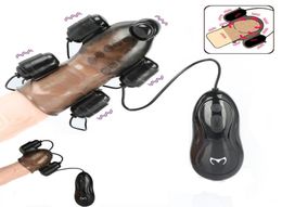 Penis Vibrating Extender Vibrator Glans Delay Stimulator Exercise Sleeve Male Masturbator Bullet Vibrator Adult Sex Toys For Men J2071816