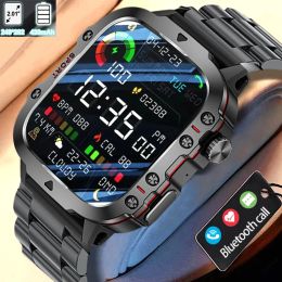 2024 QX11 Military Smart Watch Men 1.96 Inch Screen 420 MAh AI Voice Bluetooth Call Health Monitoring Waterproof Men SmartWatch