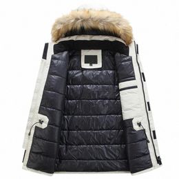 winter Jackets Men Fur Warm Thick Cott Multi-pocket Hooded Parkas Mens Casual Fi Warm Coats Plus Size 5XL 6XL Overcoat N6Oz#