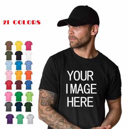 NO Price 100% Cotton Short Sleeve O-neck Men T-shirt Tops Tee Customized Print Your Own Design Brand Unisex T Shirt 240325