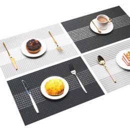 Table Mats Anti-scald Mat Eco-friendly Pvc Placemat Set For Kitchen Dining Thickened Braided Heat-resistant Coasters Home