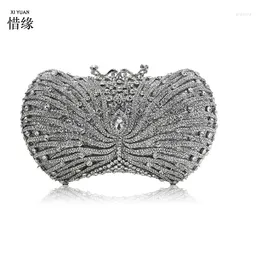 Evening Bags Women Gold/Silver Colour Crystal Wedding Party Golden Clutches Rhinestone Handbags Bridal Stones Clutch Bag