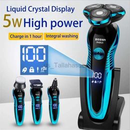 Electric Shavers Electric Shaver Washable Rechargeable Electric Razor Hair Clipper Cutting Shaving Machine for Men Beard Trimmer Wet-Dry Dual Use 240329