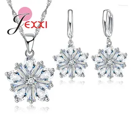 Necklace Earrings Set Luxurious Flower Design With Full White Necklace/Earrings/Pendant Charm Jewellery For Women/Girls Wholesale