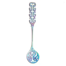 Spoons Premium Stainless Steel Flatware Colorful Vintage Spoon Set For Dessert Soup Coffee Hollow Handle Salad