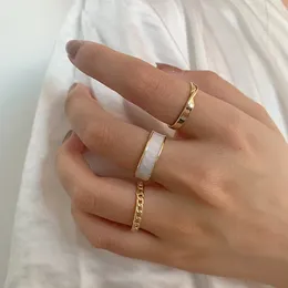Cluster Rings Charmsmic 3 Pcs/Set Enamel Open Finger For Women Girls European Style Twisted Golden Colour Hand Jewellery Gifts