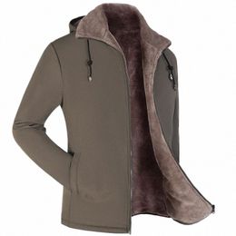 men Lg Solid Colour Parkas Winter Thick Fleece Parkas Jacket Coat Men Outdoor Casual Pockets Loose Parka Jacket Men E50 s8rF#