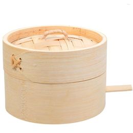Double Boilers Steamer Pot Dumplings Chinese Style Wooden Basket Cooking Accessories Bamboo Round Steamed Rack