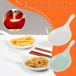 Plates Korean Handheld Dish Fashion White With Handle Large Fries Dessert Platter Tray Plate Fried Snack Chicken Spoon Fruit C J7P5