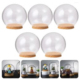 Vases 5 Pcs Flower Craft Desktop Decor Preserved Flowers Exquisite Adornment Glass Creative Cover