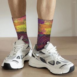 Men's Socks Abstract Watercolor Paint And Gold Texture Adult Unisex Men Women