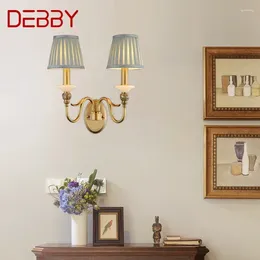 Wall Lamp DEBBY American Brass Indoor Living Room Bedroom Bedside Retro El Corridor Hallway