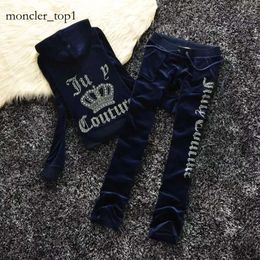 Brand Designer Juicy Tracksuit Women Coutoure Women's Two Piece Pants Velvet Set Track Suit Couture Juciy Coture Sweatsuits Letters Hooded Hoodie Loose 9014