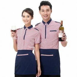 summer Hotel Waiter Working Wear Western Restaurant Waiter Uniform Women Cafe Chef Uniform Fast Food Waitr Uniform Cook Cloth 97ET#