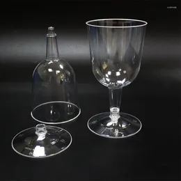 Disposable Cups Straws 1/6PCS 5oz Detachable Wine Glass Portable 160ml Plastic Glasses Cup Fall Resistance Reusable Home Cocktail
