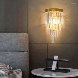 Wall Lamp Gold Black Crystal Sconce Lights Postmodern Bedroom Lighting Nordic Living Room Bedside Aisle Corridor Decor