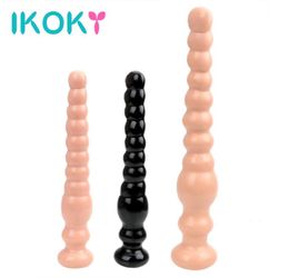 IKOKY Large Dildo Sex Toys For Woman And Men Super Long Anal Plug Masturbation Anus Backyard Beads Prostata Massage Butt Plug Y1899251204