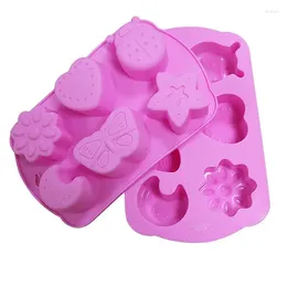 Baking Moulds 1pc Cake Making Mould DIY 6-Cavity Non-Stick Fondant Silicone Tools Accessories