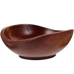 Bowls Solid Wood Fruit Salad Bowl Yuanbao Jujube Creative Snack Seasoning Style Five Wooden Bread Large Serving