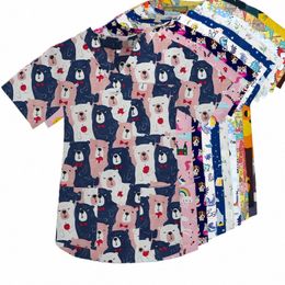 unisex Printed Scrub Tops Pet Shop Medical Uniforms Nurse V-Neck Short Sleeve Shirt Nursing Accories Doctor Scrubs Clothes L0Y8#