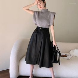 Skirts Sheepskin Half Length Skirt For Women With High Waist Slim And Medium Design