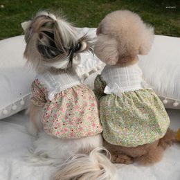 Dog Apparel Cute Floral Dress Hat Summer Pet Clothes Sunhat Cat Chihuahua Yorkie Pomeranian Maltese Bichon Poodle Schnauzer Clothing