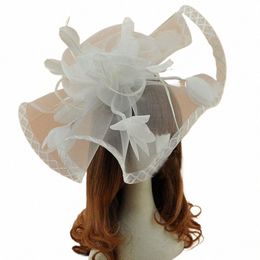 jieruize Bridal Feather Hats White Red Black Big Wedding Hats Bridal Fascinator Bridal Hairpins Wedding Accories E4c3#