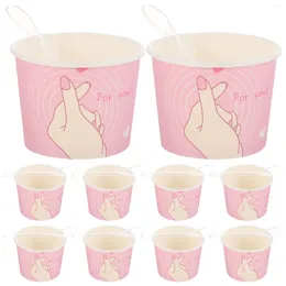 Disposable Cups Straws Sandwich Ice Cream Cup Paper Appetiser Bowl Plastic Party Table Supplies