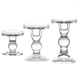 Candle Holders Glass Pillar Candlestick Multiple Size Choices Taper Wedding Valentine Day Centerpieces Dropship