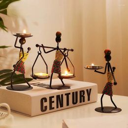 Candle Holders Creative Iron Candlestick Personality Holder Nordic Restaurant Ornament Bar Home Decoration