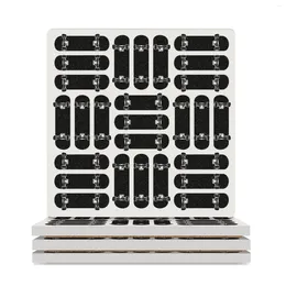 Table Mats Skateboard Rows Pattern Black On White Ceramic Coasters (Square) Tea Cups Drink Set Cute Kitchen