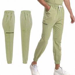 men and women Solid color Scrubs Jogger Pants Stretch Medical Dental Clinic elasticity Vet working Scrubs Bottoms XS-XXL M5cH#