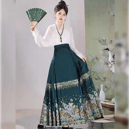 Ma Mian Skirt Womens Set Weaving Gold Makeup Flower Blue Black Red Toast Dress Chinese Engagement Banquet