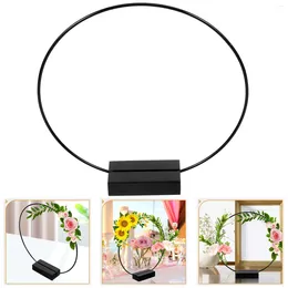 Decorative Flowers Dining Table Wreath Circle Wedding Decorations For Ceremony Wood Floral Hoop Centerpiece
