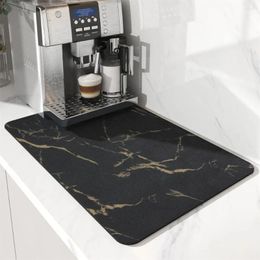 Table Mats Absorbent Pads Marble Printing Dish Large Kitchen Draining Mat Drying Quick Dry Bathroom Drain Pad