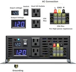 Off Grid Pure Sine Wave Power Inverter 24V 220V 3200W Solar Panel Inverters Converters 12V/36V/48V/96V DC to 120V/230V/240V AC