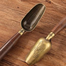 Tea Scoops Spoon Buddha Hand Ebony Teaspoon Solid Wood Retro Creative Shovel KongFu Ceremony Accessories Gift Teaware