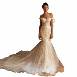ethel ROLYN Mermaid Wedding Dres For Women Backl Beading Frs Shiny Appliques Sweetheart Wedding Gown Vestidos De Novia R3as#