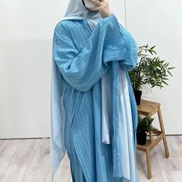 Ethnic Clothing 2 Piece Abaya Slip Sleeveless Hijab Set Matching Muslim Sets Plain Open Abayas For Women Dubai Turkey African Islamic