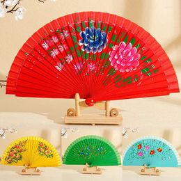 Decorative Figurines Chinese Style Bamboo Folding Fan For Classical Dancing Hand Spanish Home Decoration Ornaments Craft Gift