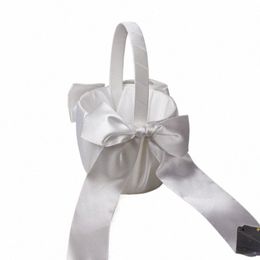 white Fr Girls Basket Pearl Simple Wedding Basket For Fr Bride/Kids Hand Held Wedding Ceremy Party Decoratis C2pl#