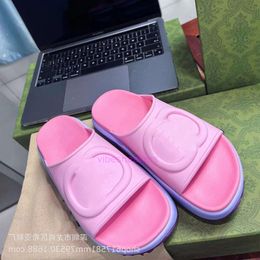 sandals designer slipper High version G thick soled slippers summer style sponge cake casual line for wearing outside beach shoes Colour matching