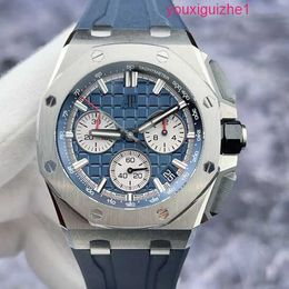 Top AP Wrist Watch Royal Oak Offshore Series 26420TI Blue And White Automatic Mechanical Men's Watch With Date Timing Function