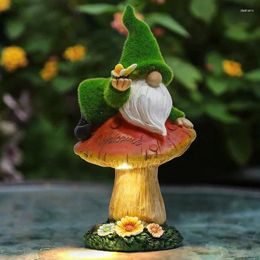 Decorative Figurines Elf Mushroom Decoration Outdoor Solar Courtyard Lawn Lamp Garden Statue Crafts