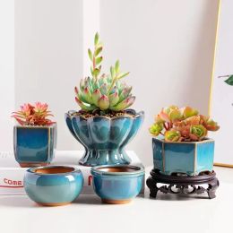 Planters Modern Minimalist Glazed Ceramic Flower Pots Small Flower Pots Succulent Green Plants Household Miniature Flower Pots