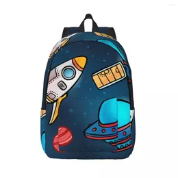 Backpack Laptop Unique Cartoon Spaceship School Bag Durable Student Boy Girl Travel