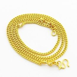 Chains Whole 24K Gold Filled 2mm Link Chain Necklace For Pendant Fashion High Quality Yellow Color Women Jewelry Accessories169a